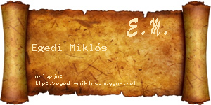 Egedi Miklós névjegykártya